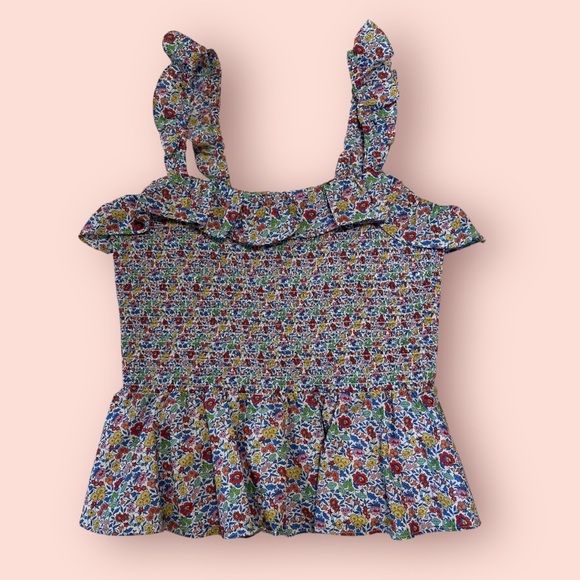 J.Crew Liberty Fabric Smocked Floral Richmond Top Size Small - Picture 2 of 8